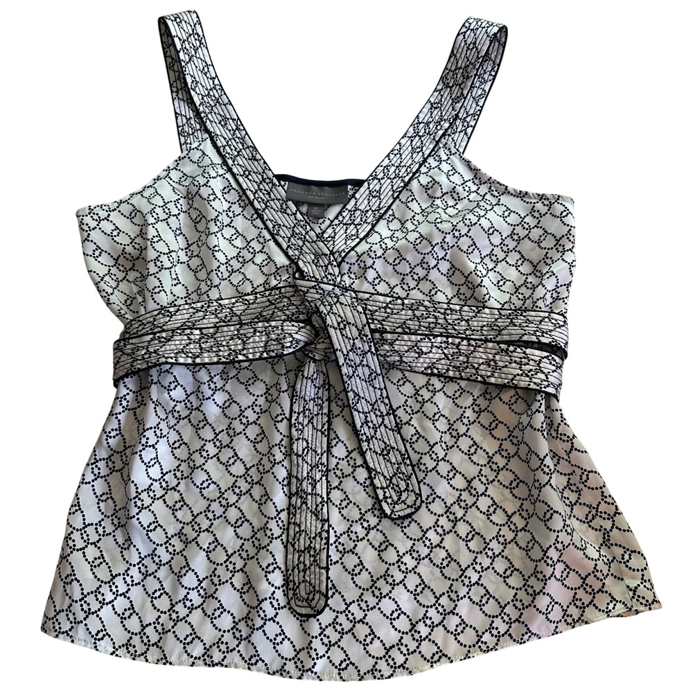 Proenza Schouler for Target Silk Camisole‎ Top Black White Geometric Print XL